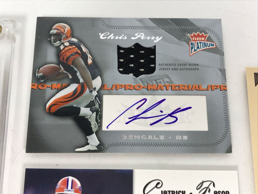 Signed Football Cards: Danny Farmer, Amani Toomer,  Ciatrick Fason And Chris Perry [Photo 8]