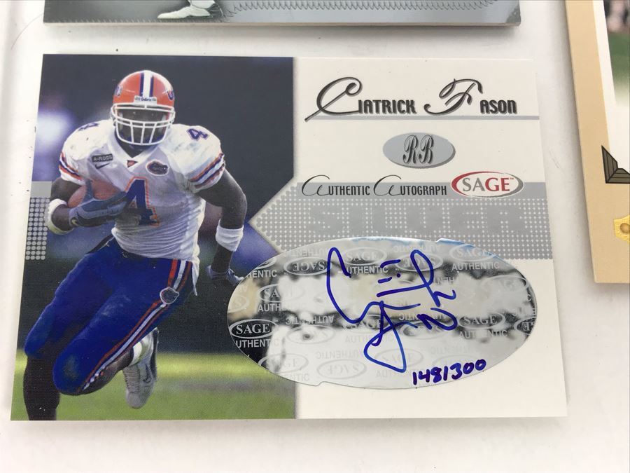 Signed Football Cards: Danny Farmer, Amani Toomer,  Ciatrick Fason And Chris Perry [Photo 7]