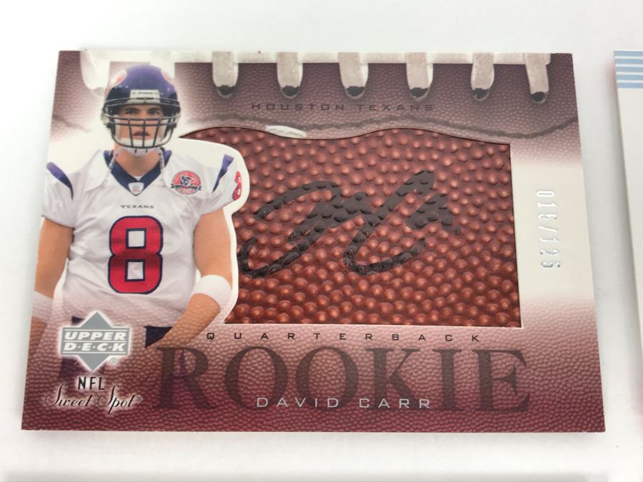 Signed Football Cards By: (2) Michael Turner, David Carr Rookie And Antowain Smith [Photo 5]