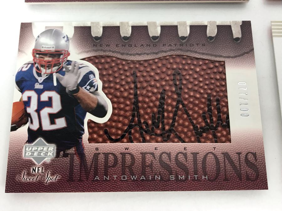 Signed Football Cards By: (2) Michael Turner, David Carr Rookie And Antowain Smith [Photo 4]