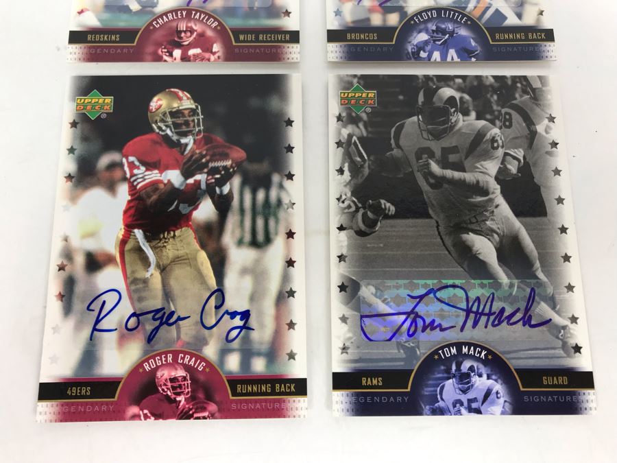 Signed Football Cards: Charley Taylor, Floyd Little, Roger Craig And Tom Mack [Photo 5]