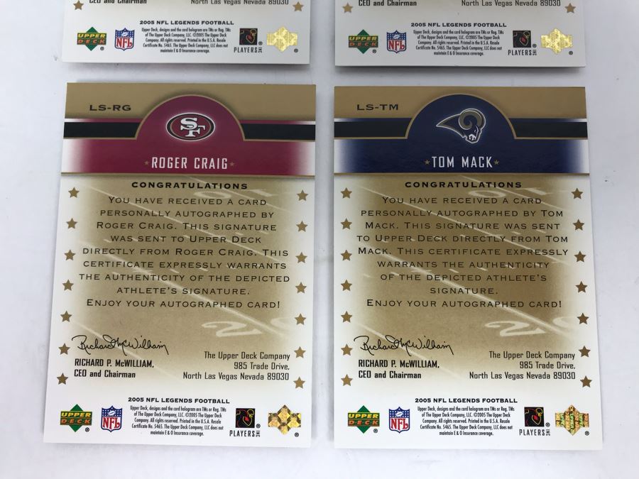 Signed Football Cards: Charley Taylor, Floyd Little, Roger Craig And Tom Mack [Photo 10]