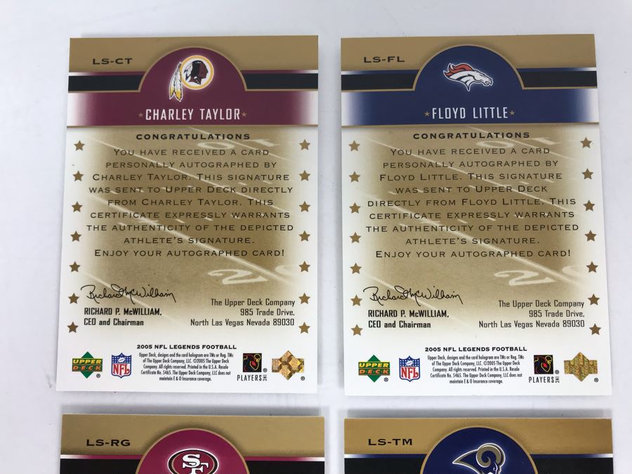 Signed Football Cards: Charley Taylor, Floyd Little, Roger Craig And Tom Mack [Photo 9]