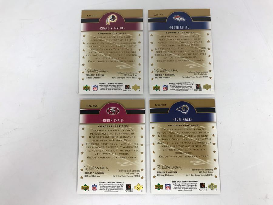 Signed Football Cards: Charley Taylor, Floyd Little, Roger Craig And Tom Mack [Photo 8]