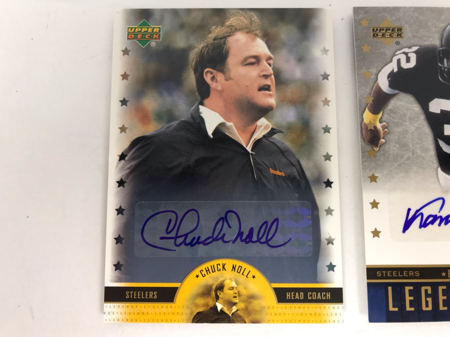Signed Football Cards By: Franco Harris And Chuck Noll Pittsburgh Steelers [Photo 2]