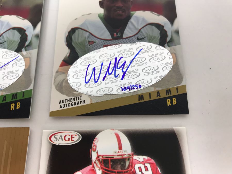 Signed Football Cards: (2) Willis McGahee, Ciatrick Fason And Andre Brown [Photo 4]