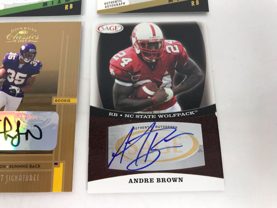 Signed Football Cards: (2) Willis McGahee, Ciatrick Fason And Andre Brown [Photo 7]