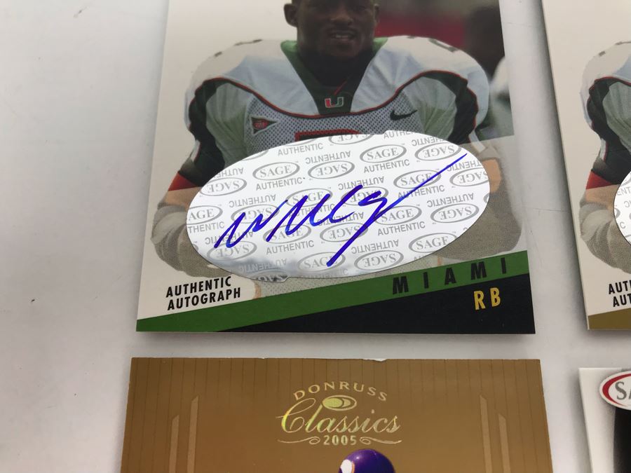 Signed Football Cards: (2) Willis McGahee, Ciatrick Fason And Andre Brown [Photo 3]