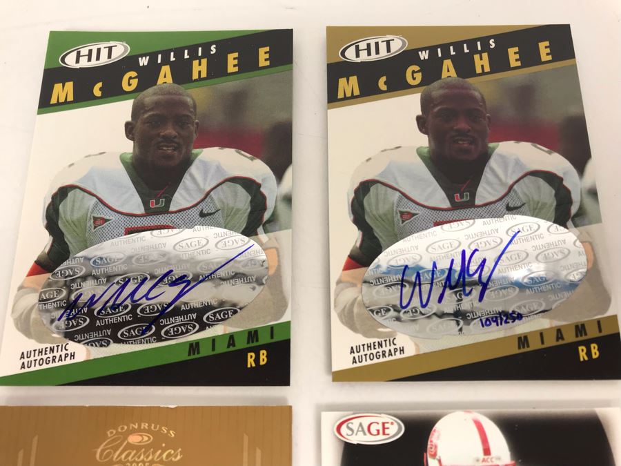 Signed Football Cards: (2) Willis McGahee, Ciatrick Fason And Andre Brown [Photo 2]