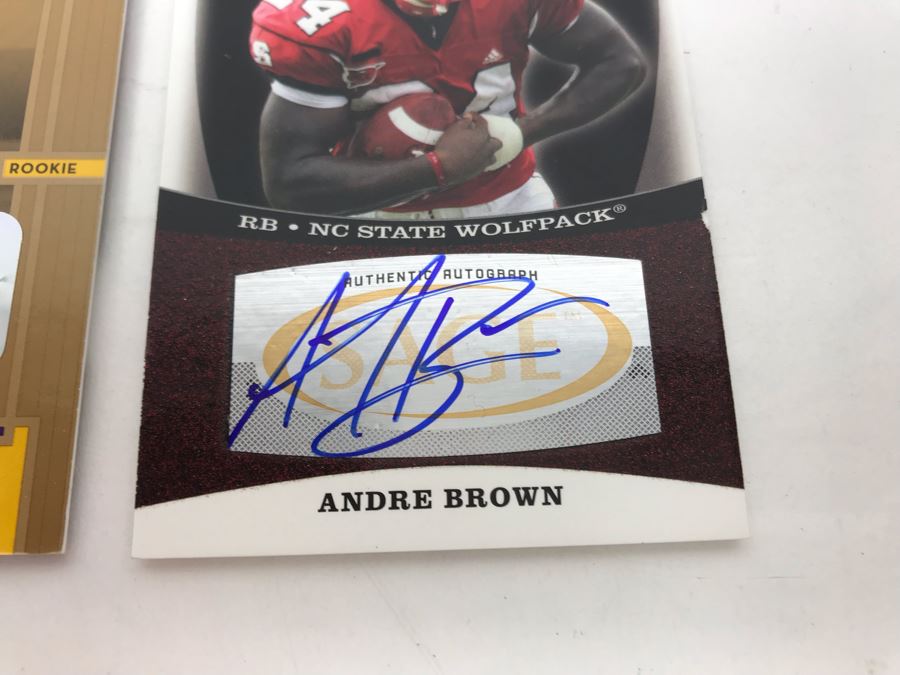 Signed Football Cards: (2) Willis McGahee, Ciatrick Fason And Andre Brown [Photo 8]