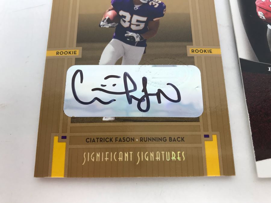 Signed Football Cards: (2) Willis McGahee, Ciatrick Fason And Andre Brown [Photo 6]