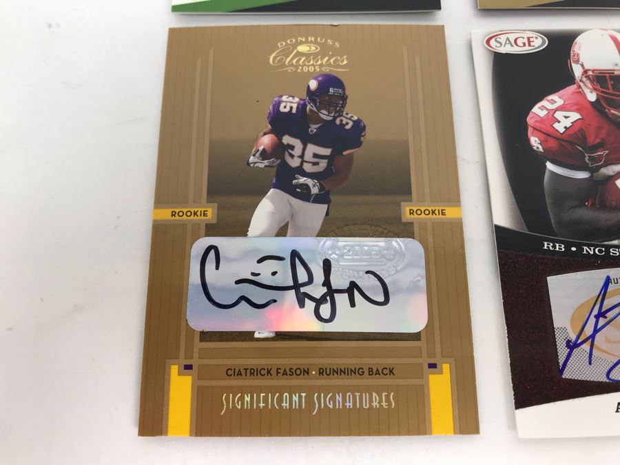 Signed Football Cards: (2) Willis McGahee, Ciatrick Fason And Andre Brown [Photo 5]