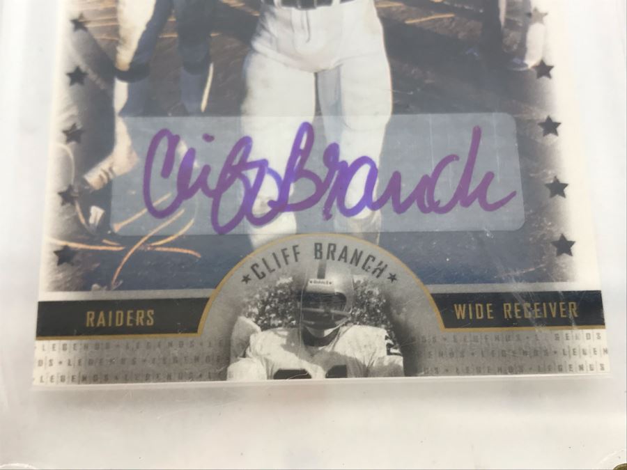 Signed Football Cards: Ken Stabler And Cliff Branch [Photo 3]