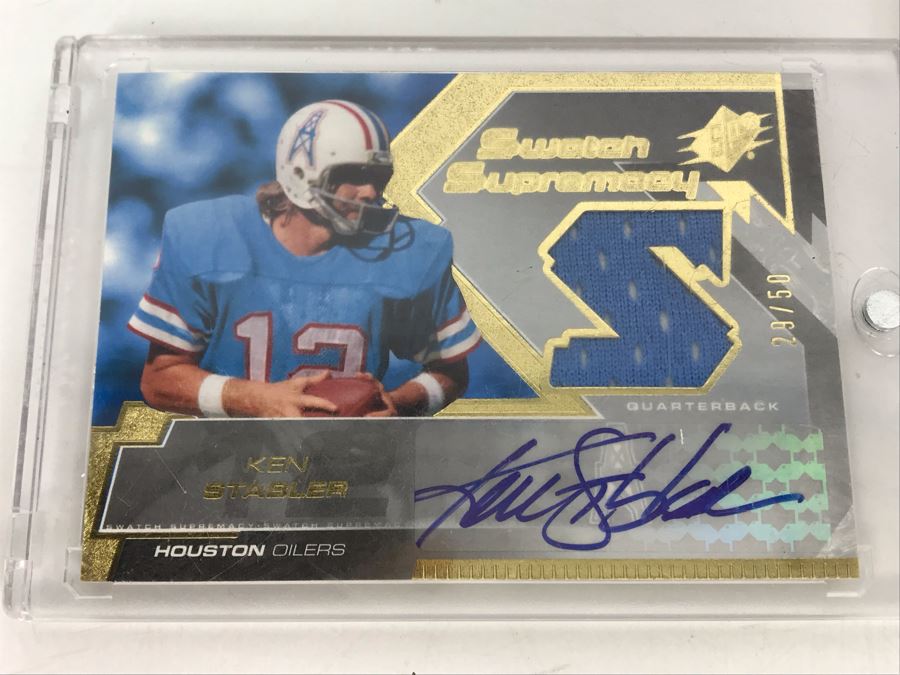 Signed Football Cards: Ken Stabler And Cliff Branch [Photo 4]