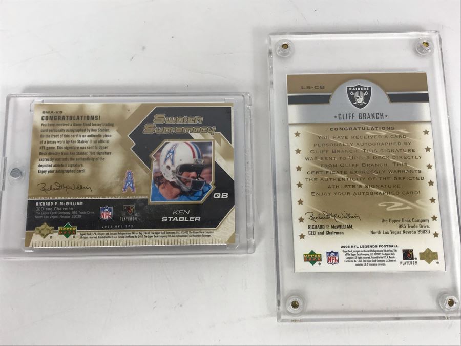 Signed Football Cards: Ken Stabler And Cliff Branch [Photo 6]
