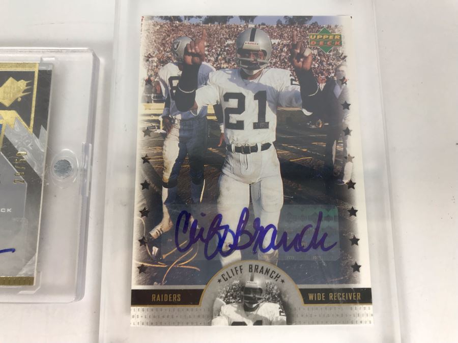 Signed Football Cards: Ken Stabler And Cliff Branch [Photo 2]
