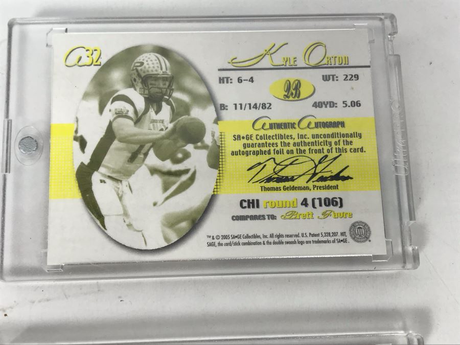 Signed Football Cards: Gino Torretta, Andrew Walter, Kyle Orton And Dan Orlovsky [Photo 9]