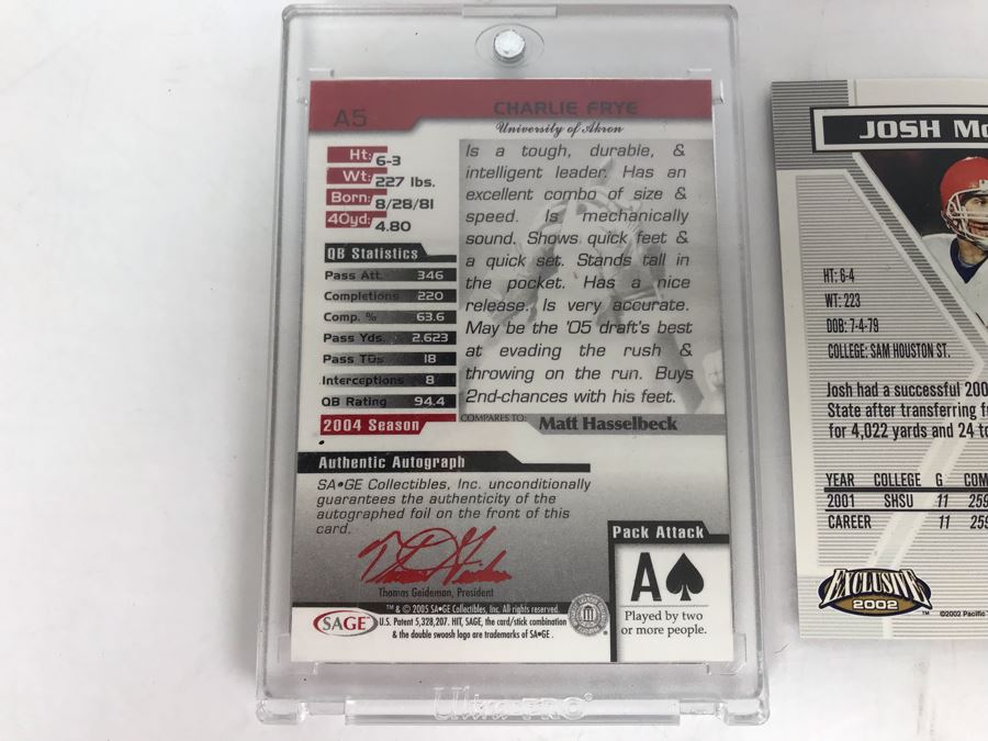 Signed Football Cards: Leron McCoy (Rookie), James Kilian (Rookie), Josh McCown (Rookie) And Charlie Frye [Photo 7]