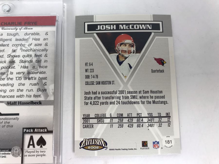 Signed Football Cards: Leron McCoy (Rookie), James Kilian (Rookie), Josh McCown (Rookie) And Charlie Frye [Photo 8]