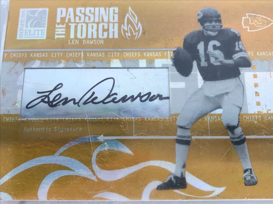 Signed Double-Sided Football Card: Len Dawson And Trent Green [Photo 3]