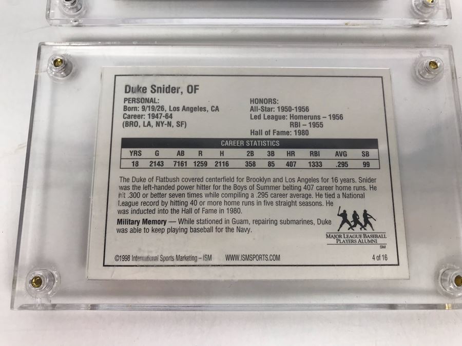 Signed Baseball Cards: Doug Sisk And Duke Snider [Photo 7]
