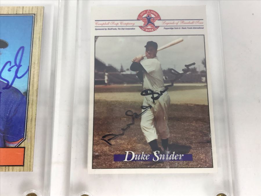 Signed Baseball Cards: Doug Sisk And Duke Snider [Photo 2]
