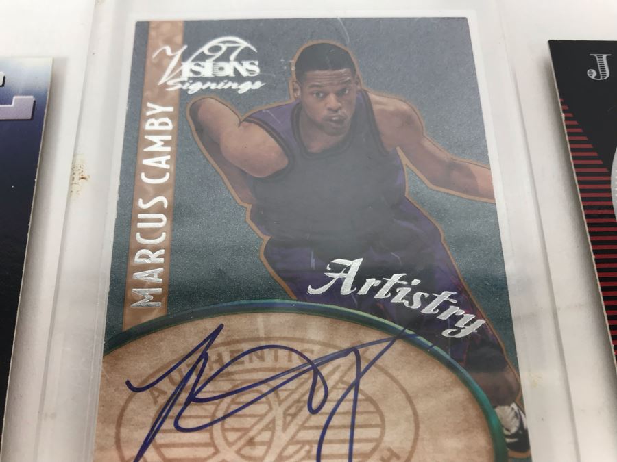 Signed Basketball Cards: Marcus Camby, Dametri Hill And Jacque Vaughn [Photo 4]