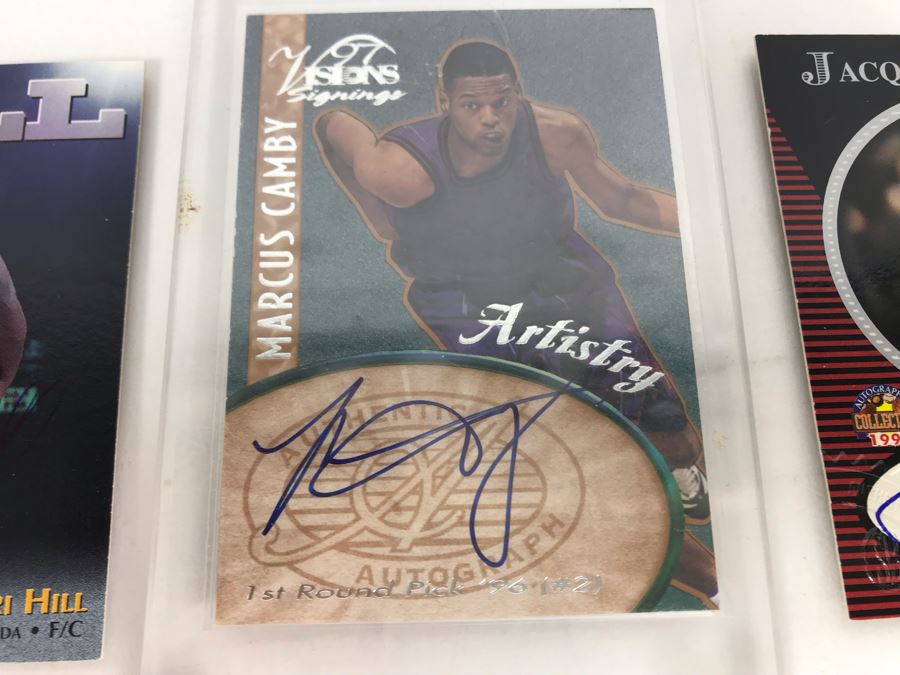 Signed Basketball Cards: Marcus Camby, Dametri Hill And Jacque Vaughn [Photo 2]