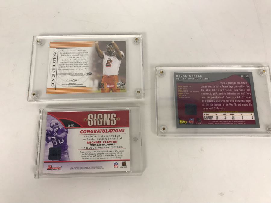 Signed Football Cards: James Newson, Michael Clayton And Andre Carter [Photo 8]