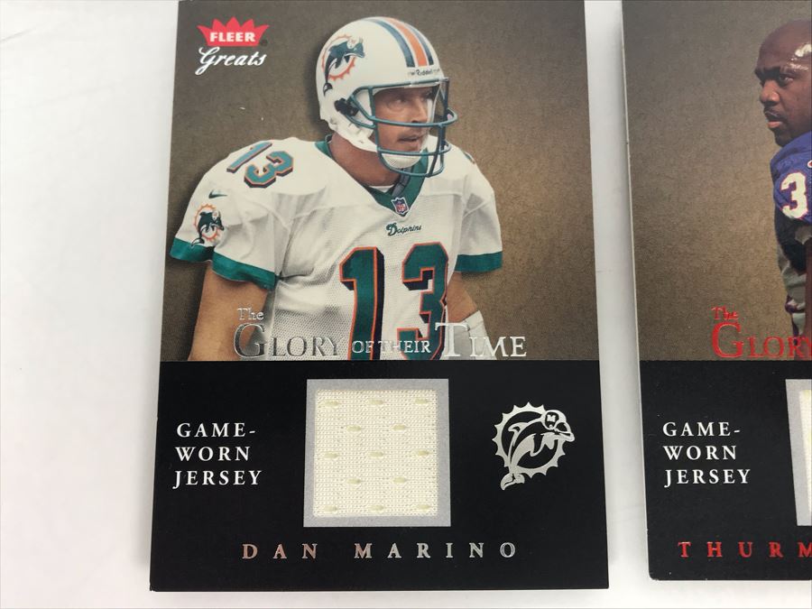 Game Worn Jersey Football Cards: Dan Marino, Joe Montana, Emmitt Smith and Thurman Thomas [Photo 4]