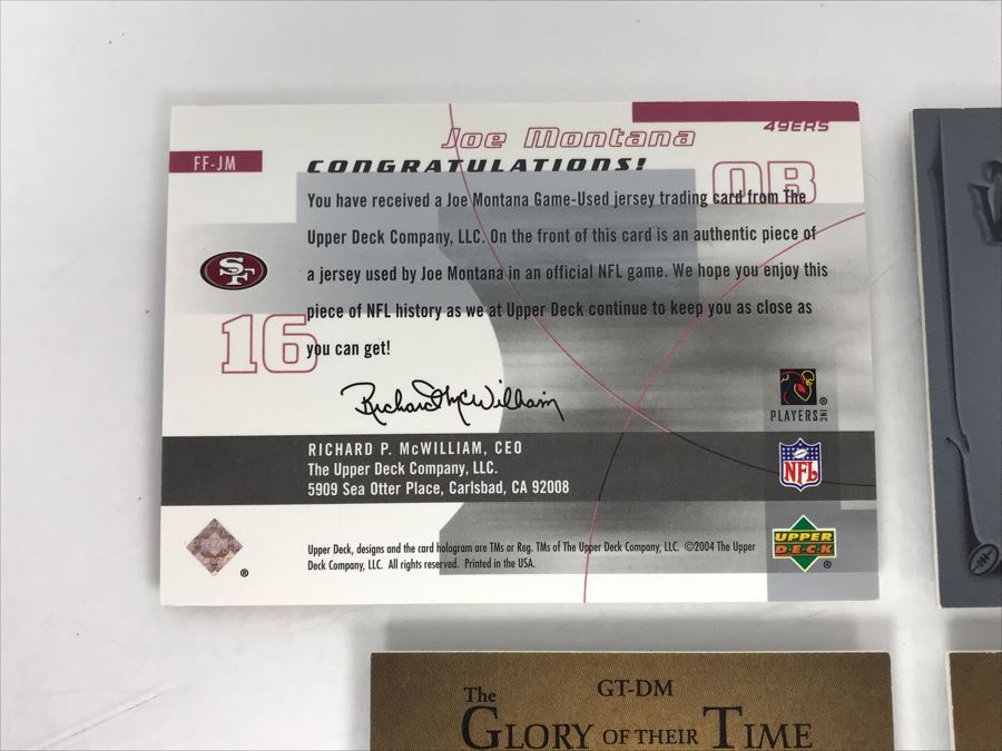 Game Worn Jersey Football Cards: Dan Marino, Joe Montana, Emmitt Smith and Thurman Thomas [Photo 7]