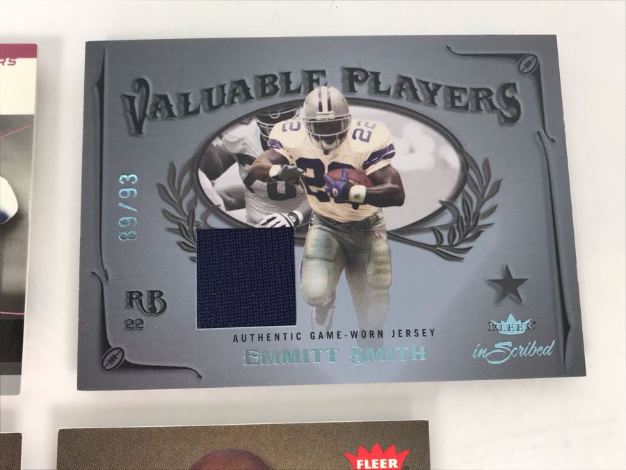 Game Worn Jersey Football Cards: Dan Marino, Joe Montana, Emmitt Smith and Thurman Thomas [Photo 3]