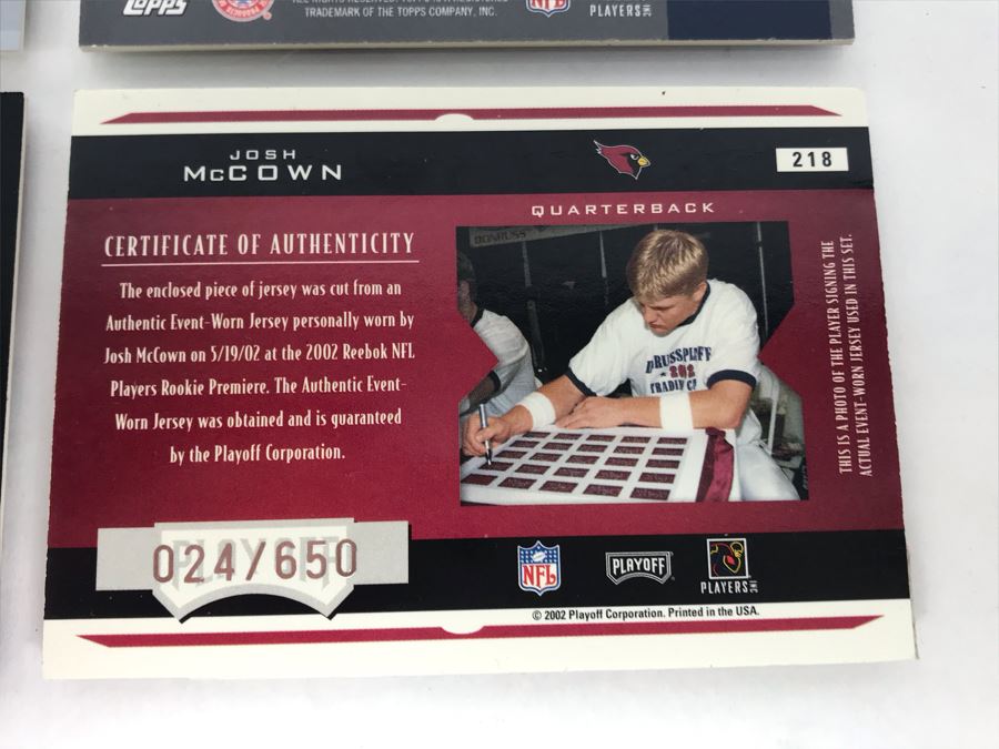 Game Worn Jersey Football Cards: Darren Sproles, Reggie Williams, Jevon Kearse And Josh McCown [Photo 10]