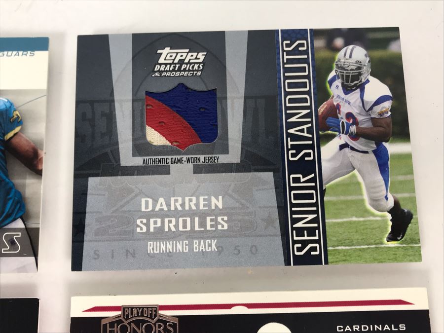 Game Worn Jersey Football Cards: Darren Sproles, Reggie Williams, Jevon Kearse And Josh McCown [Photo 2]