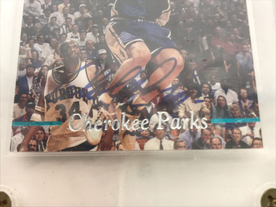 (4) Signed Basketball Cards: Olivier Sanit-Jean, Lorezen Wright, Cherokee Parks And Andrew DeClercq [Photo 3]