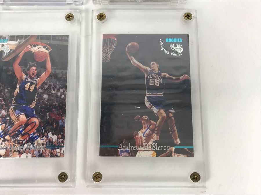(4) Signed Basketball Cards: Olivier Sanit-Jean, Lorezen Wright, Cherokee Parks And Andrew DeClercq [Photo 4]