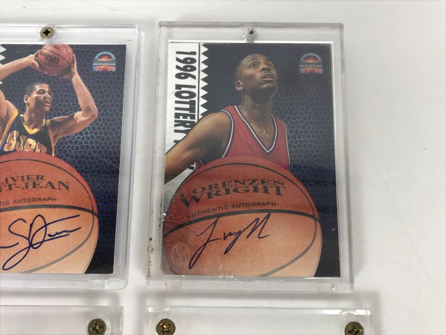 (4) Signed Basketball Cards: Olivier Sanit-Jean, Lorezen Wright, Cherokee Parks And Andrew DeClercq [Photo 8]