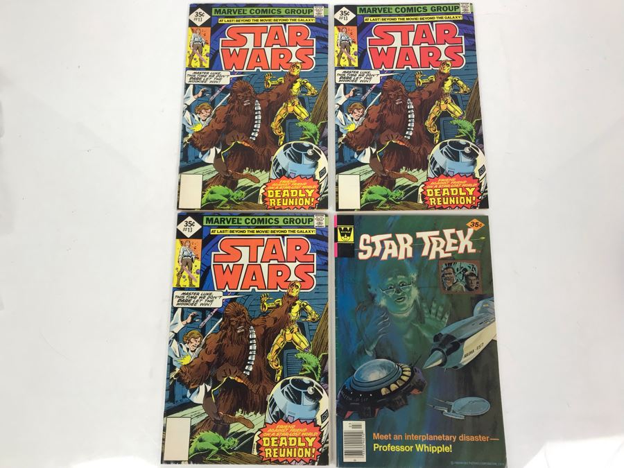 (3) Marvel STAR WARS Comic Books Issue #13 And (1) STAR TREK Whitman Comic Book