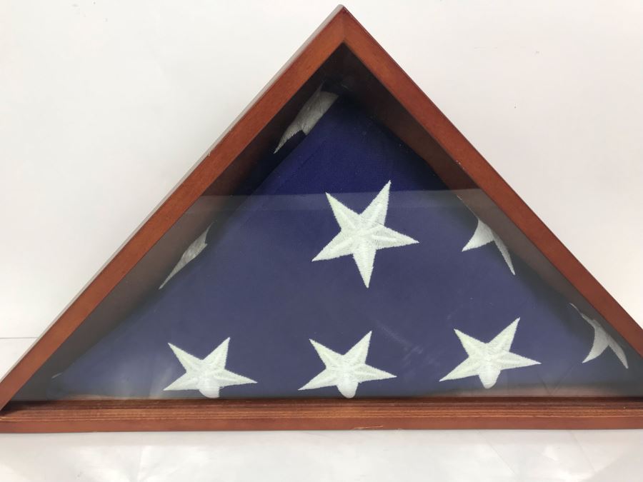 Folded American Flag With Embroidered Stars In Presentation Box 26' X 13' [Photo 2]