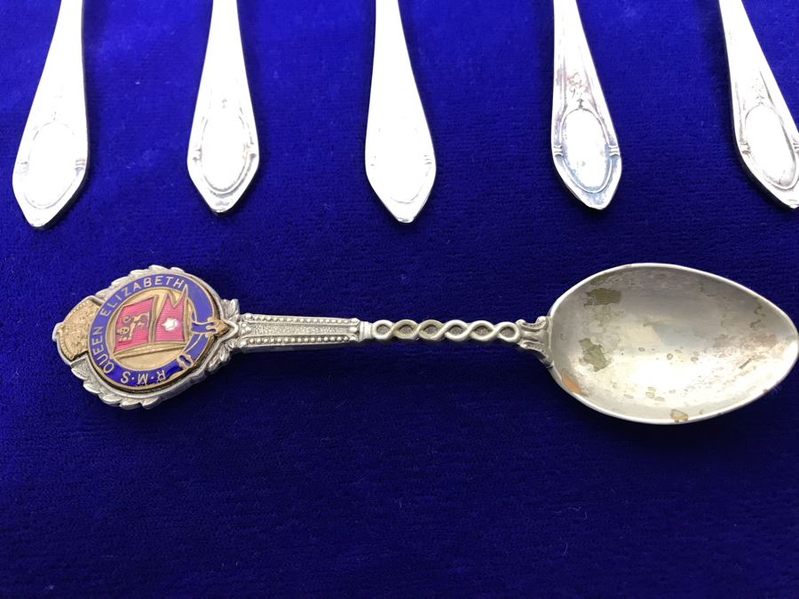 (12) Vintage Mappin & Webb Silverplate Desert Forks And (2) Souvenir Spoons [Photo 4]