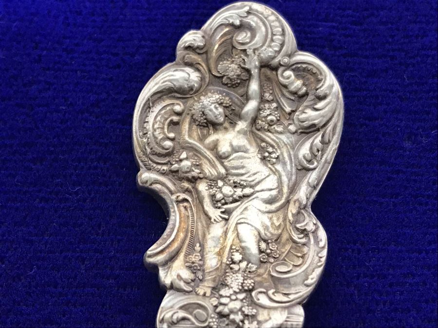 (2) Antique GORHAM Sterling Silver Serving Pieces With Ornate Design 161.6g [Photo 9]