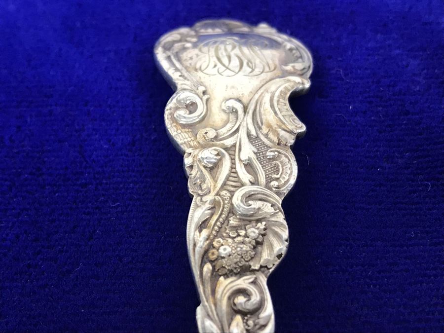 (2) Antique GORHAM Sterling Silver Serving Pieces With Ornate Design 161.6g [Photo 15]