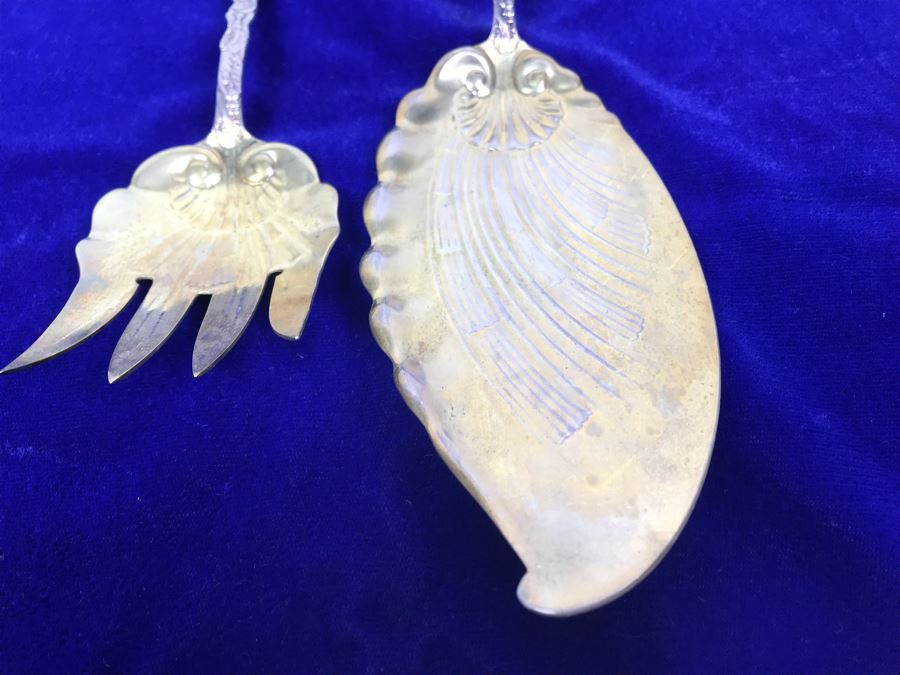 (2) Antique GORHAM Sterling Silver Serving Pieces With Ornate Design 161.6g [Photo 7]