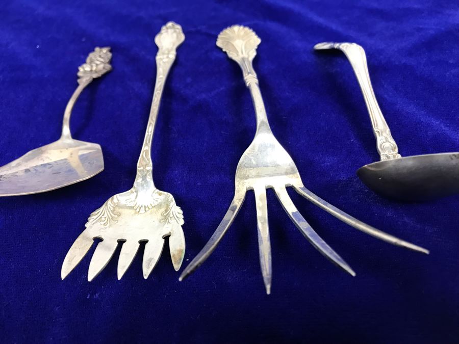 Set Of (4) Vintage Sterling Silver Serving Pieces 144.4g [Photo 9]