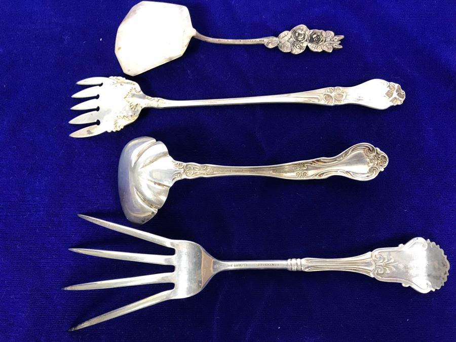 Set Of (4) Vintage Sterling Silver Serving Pieces 144.4g [Photo 10]