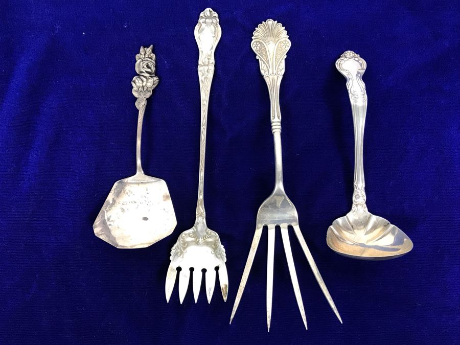 Set Of (4) Vintage Sterling Silver Serving Pieces 144.4g [Photo 2]