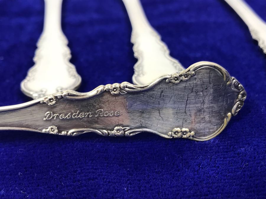 Reed & Barton Dresden Rose Pattern Silverplate Flatware Set Service For 7 With Extra Fork And Knife [Photo 9]