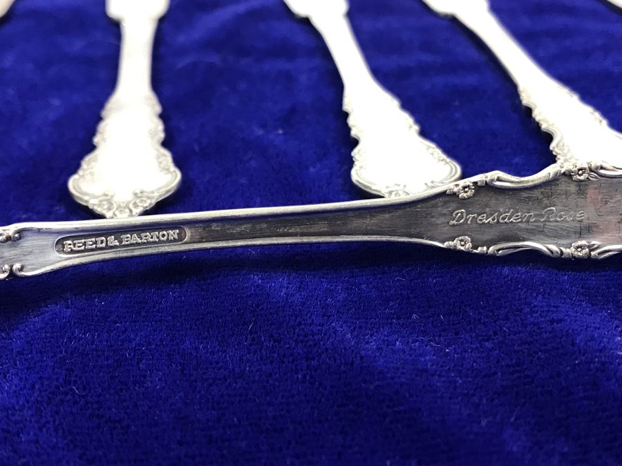 Reed & Barton Dresden Rose Pattern Silverplate Flatware Set Service For 7 With Extra Fork And Knife [Photo 6]