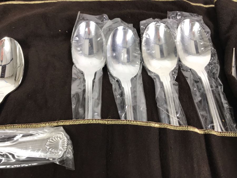 Rogers Bros Silverplate Flatware Set Apx Service For 10 With Silverware Cloth Holders (Some Spoons Still Sealed) [Photo 5]