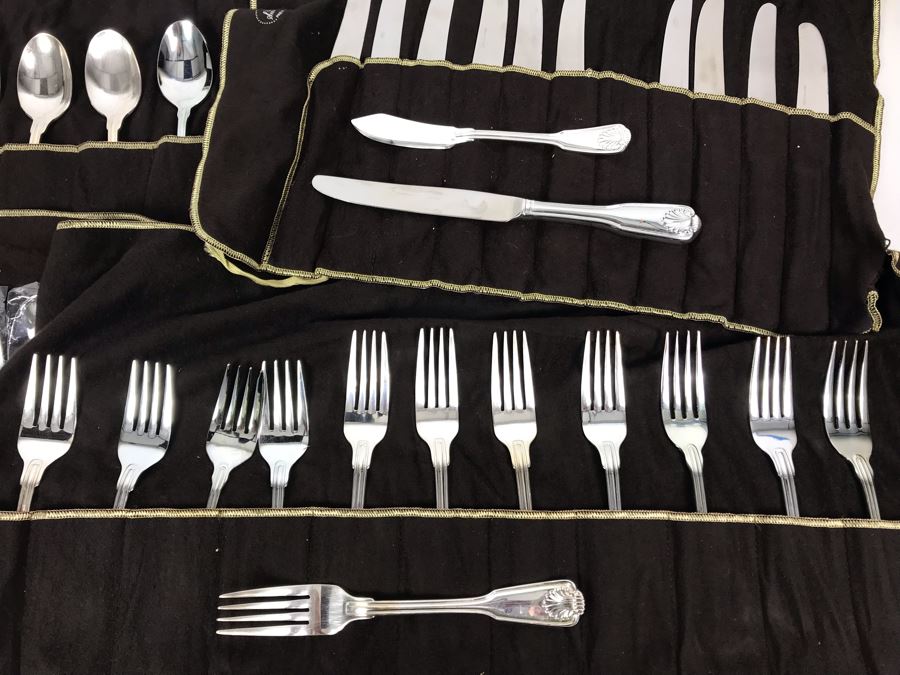 Rogers Bros Silverplate Flatware Set Apx Service For 10 With Silverware Cloth Holders (Some Spoons Still Sealed) [Photo 9]